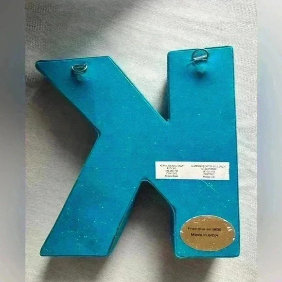 Decorative Letter K Boho Bohemian Blue Textured Home Decor Kids Children - Picture 5 of 8
